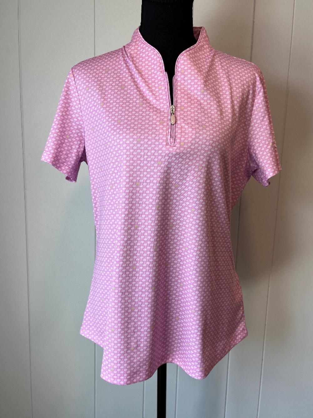 Greg Norman Women's Golf Polo Shirt Short Sleeve High Collar Classic sz L